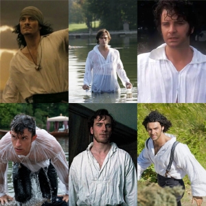 period drama heroes wearing floppy white shirts